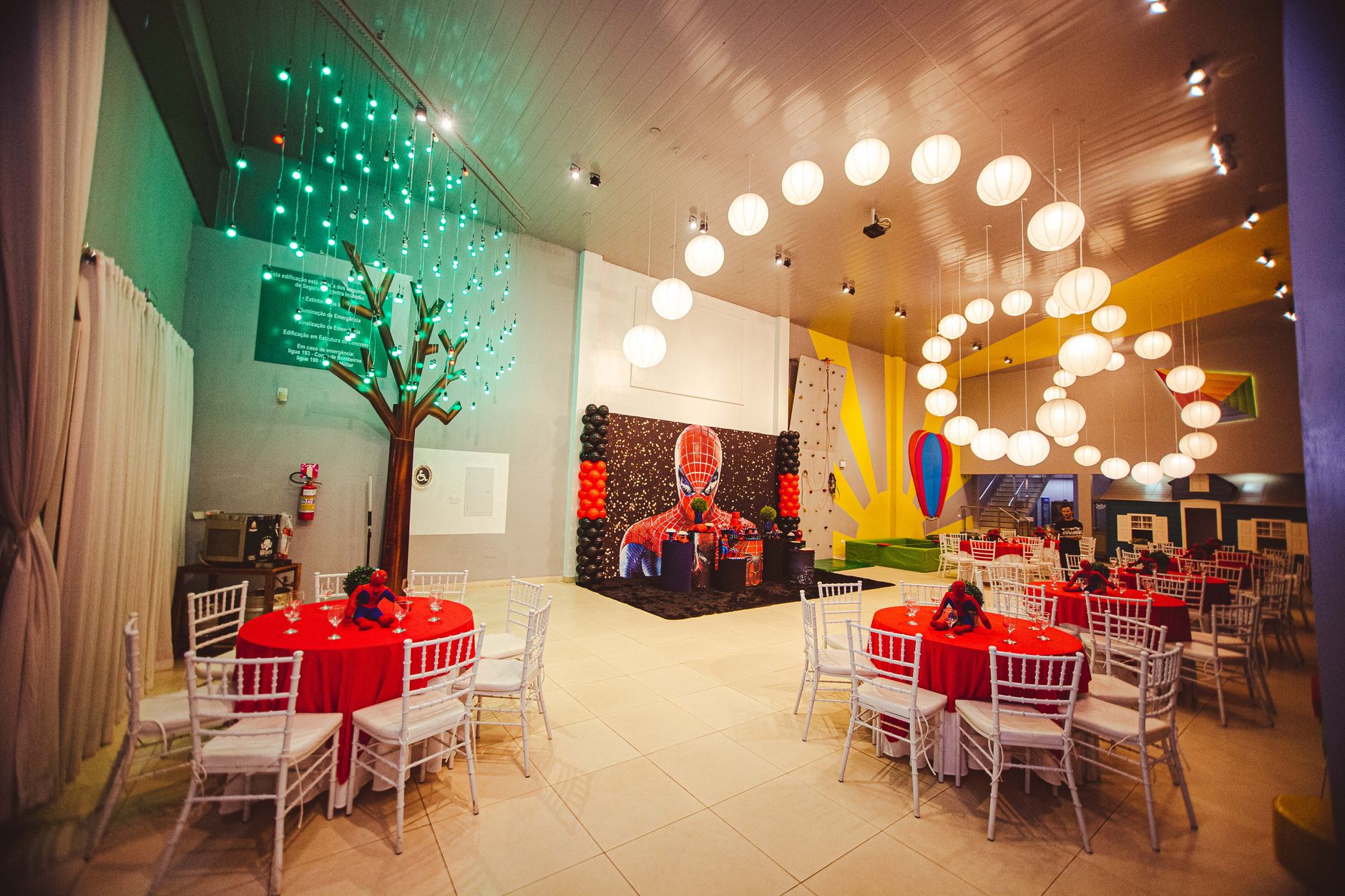 decorated indoor event space for small party