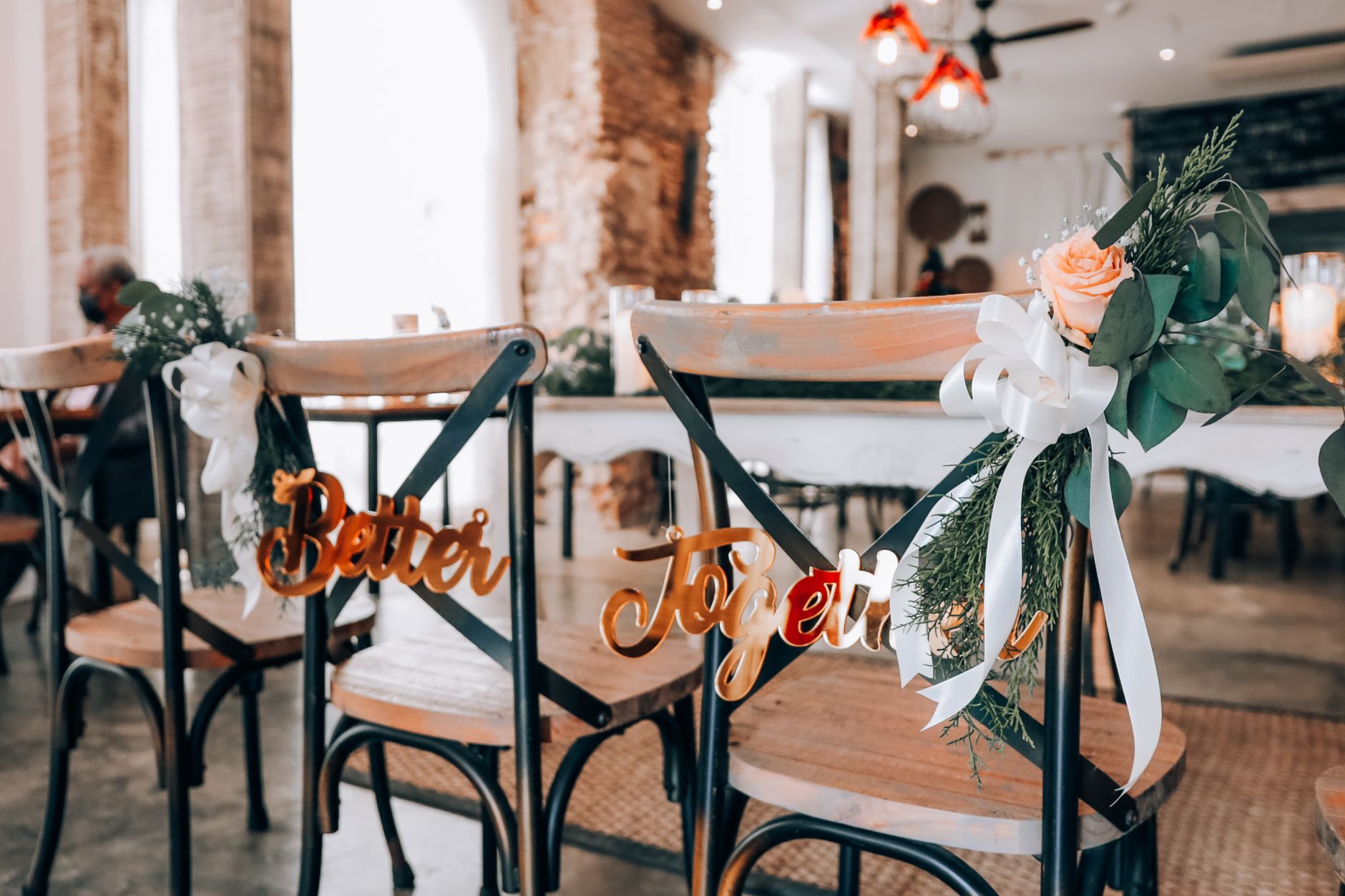 elegant engagement party decor in a cozy venue