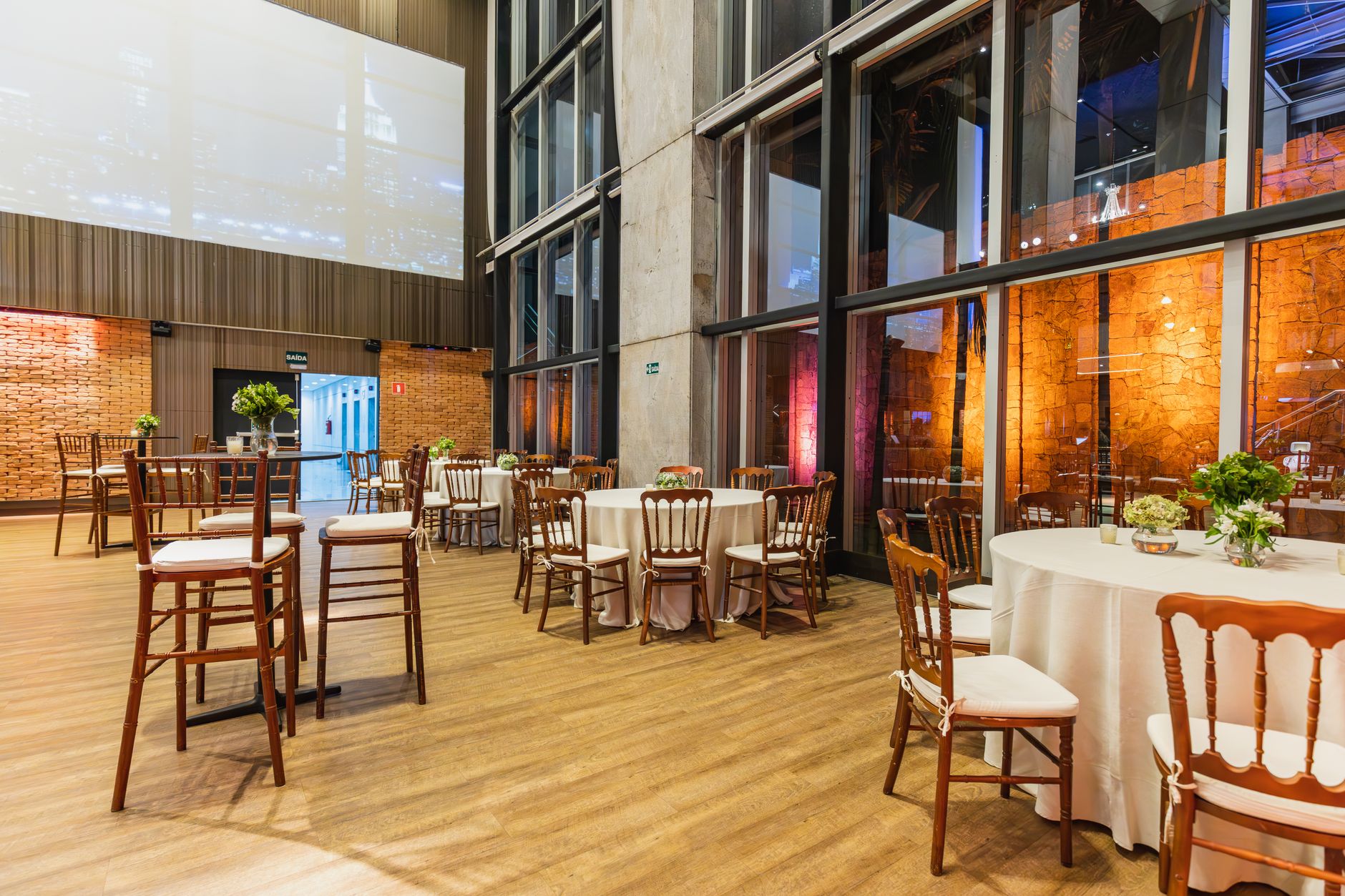 event hall setup for a private party