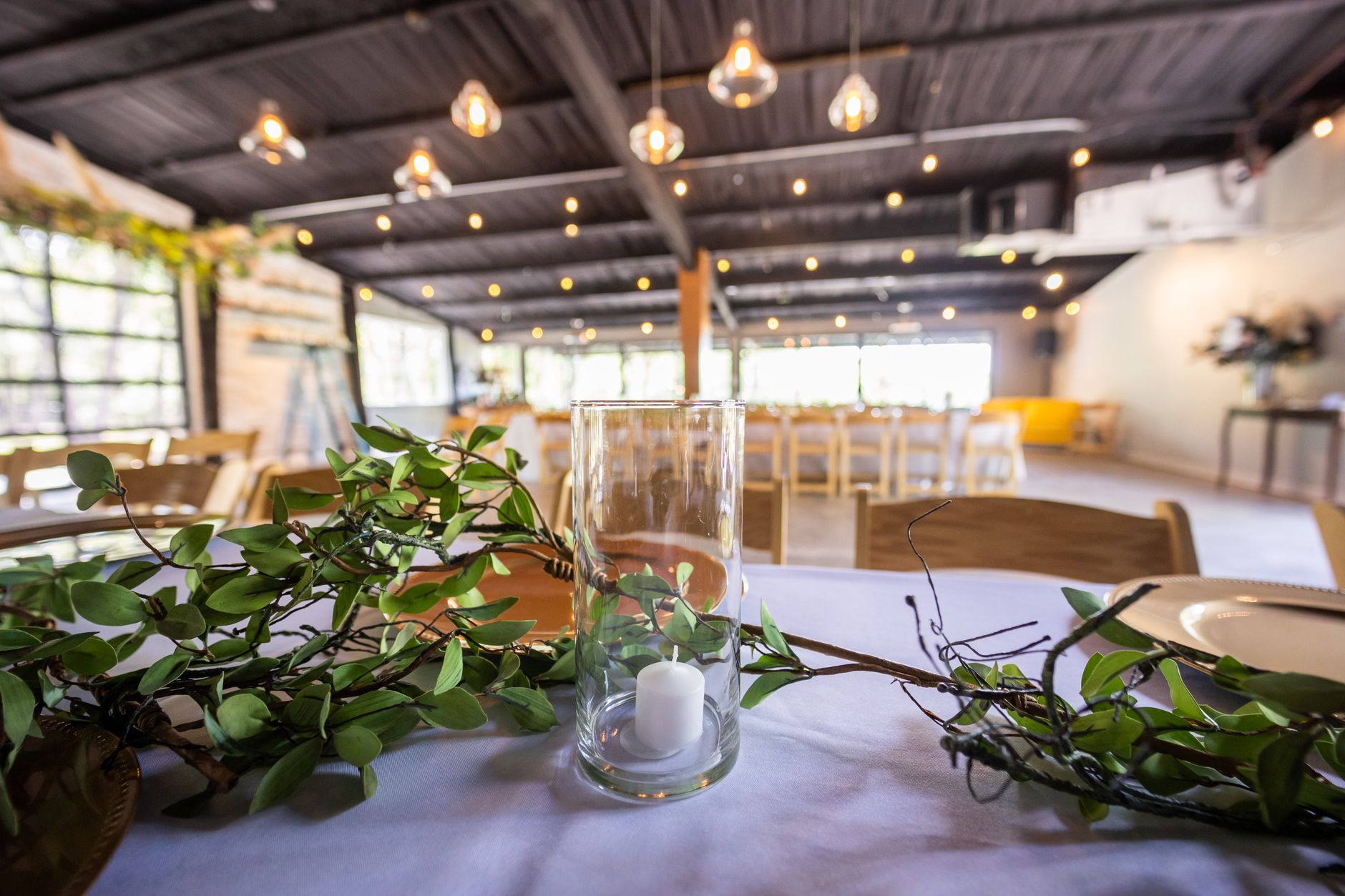 warm and elegant event table setup