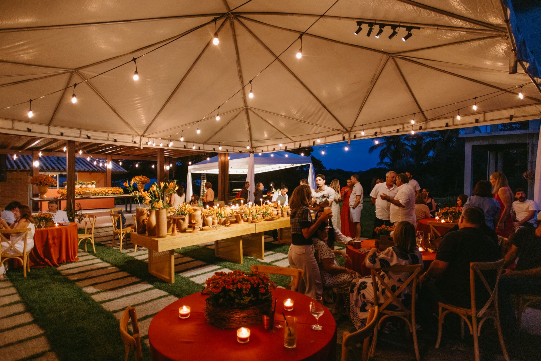 intimate party decoration in a boutique event venue