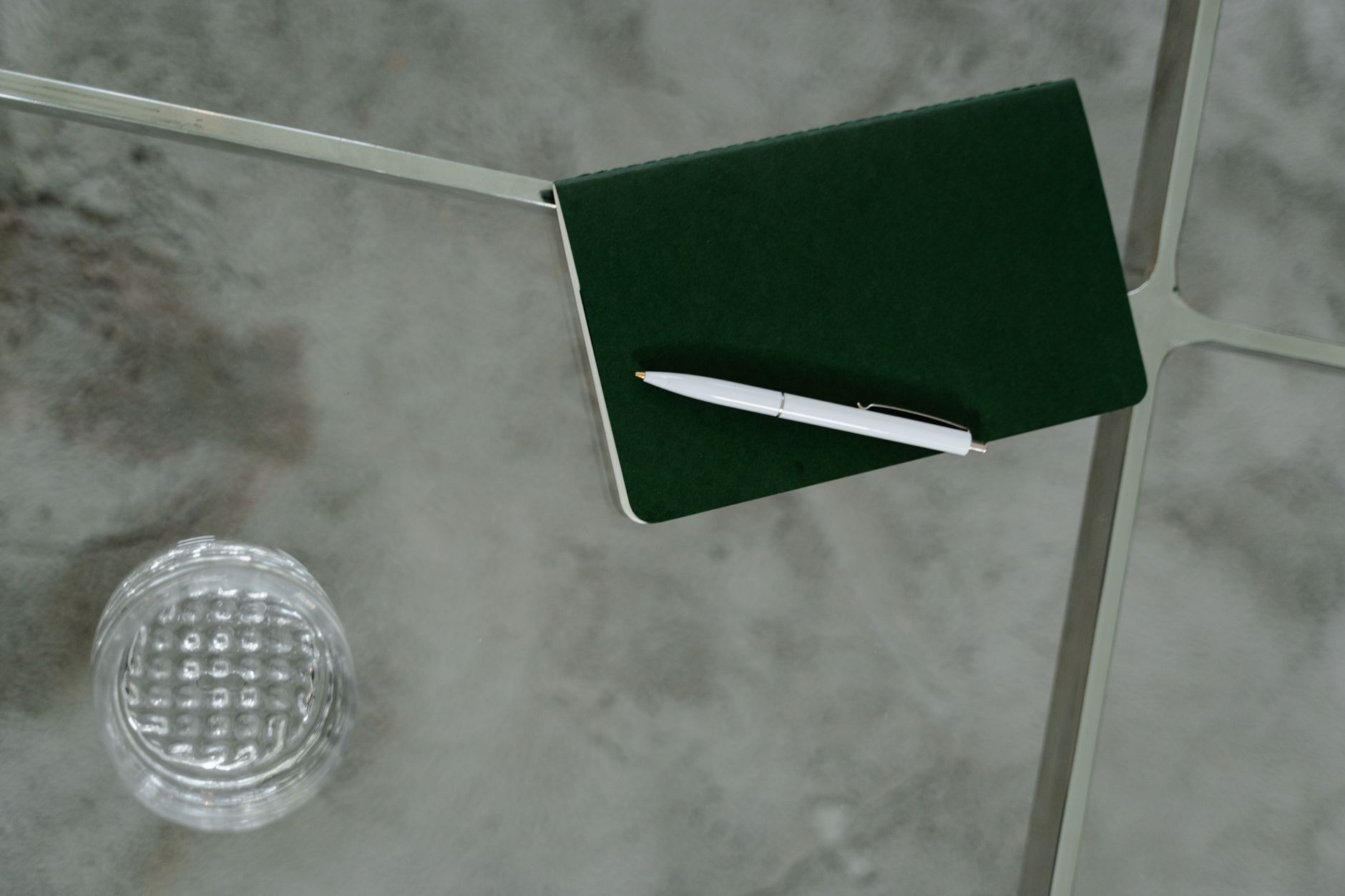elegant and simple event planning table with notebook