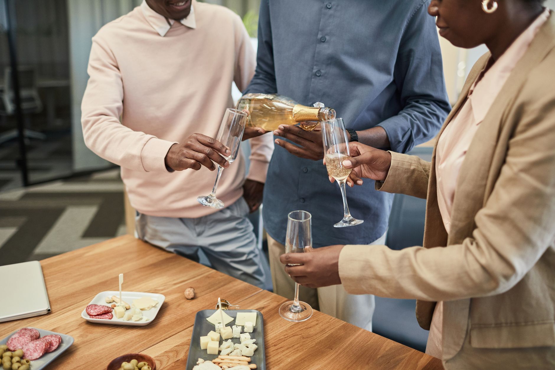 small group professional meeting or celebration setup