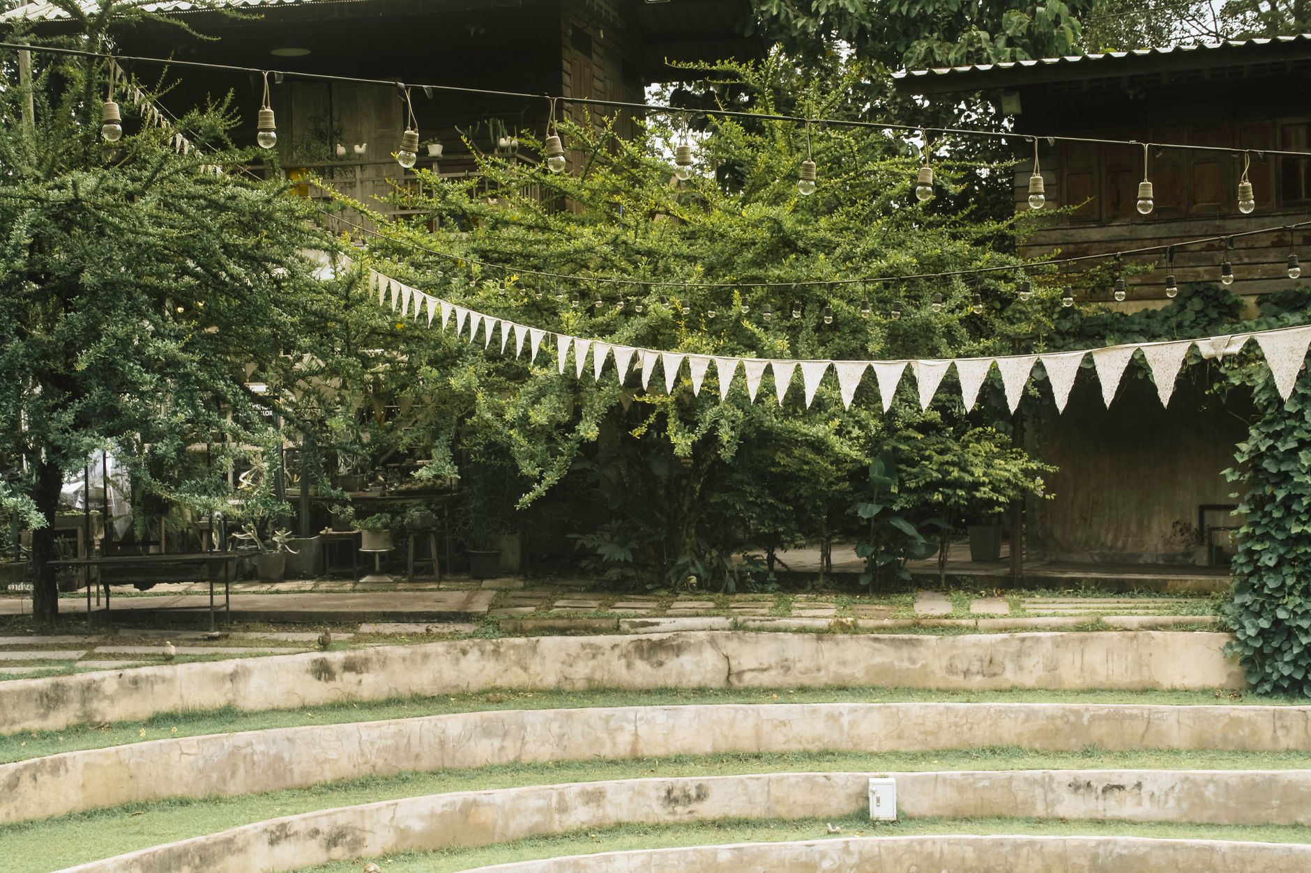 A cozy decorated small event space for celebration