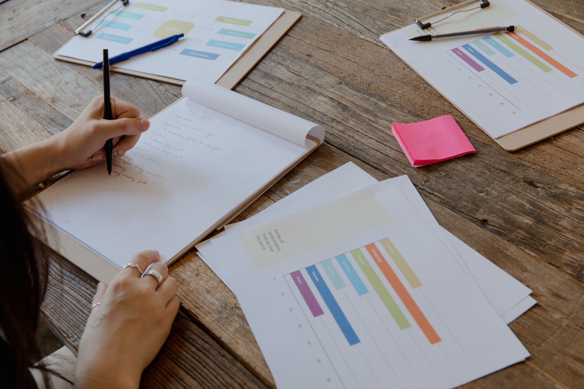 event planning checklist on a wooden table